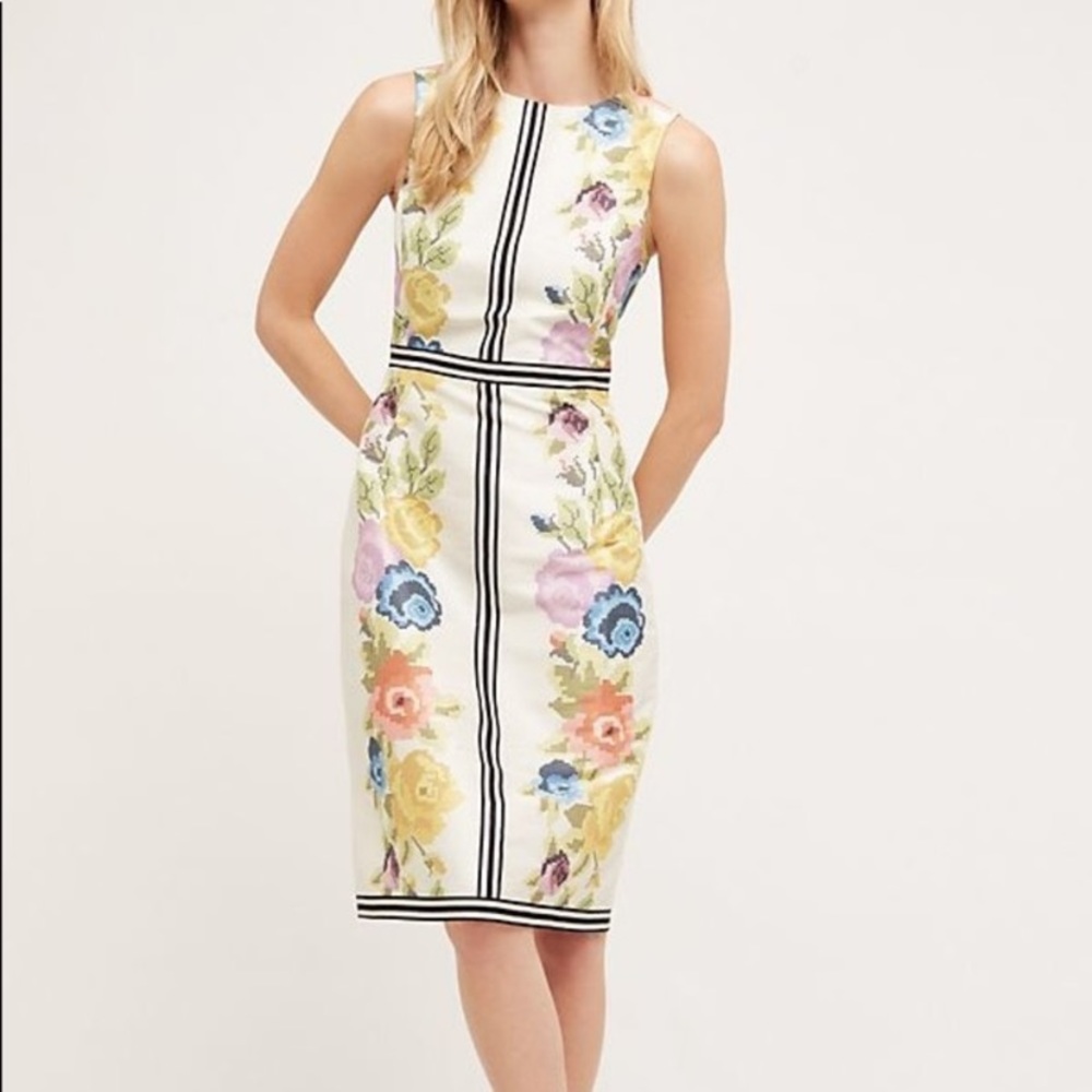 Payal Pratap for Anthropologie Garden Grid Sheath Dress